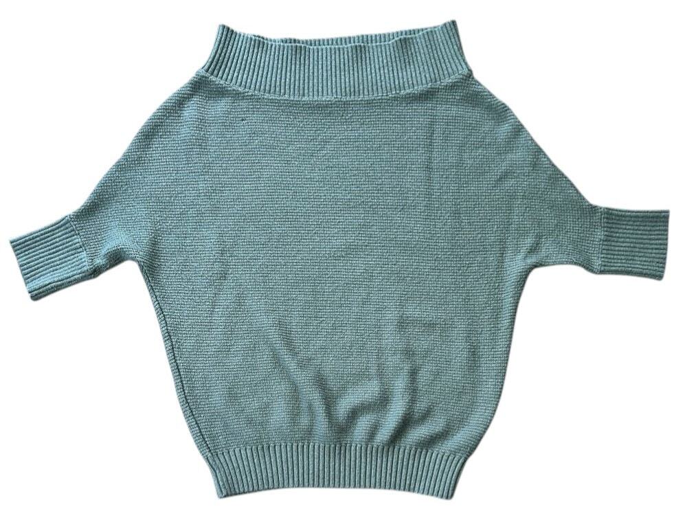 TCEC Off The Shoulder Pearl Green Dolman Short Sleeve Sweater Large